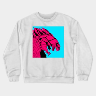 mecha godzilla ecopop in red kaiju explode art Crewneck Sweatshirt